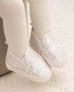 First Walker Sequin High Quality Moccasins Casual Comfortable Soft sole Flat Lazy Loafers baby toddler girl shoes White